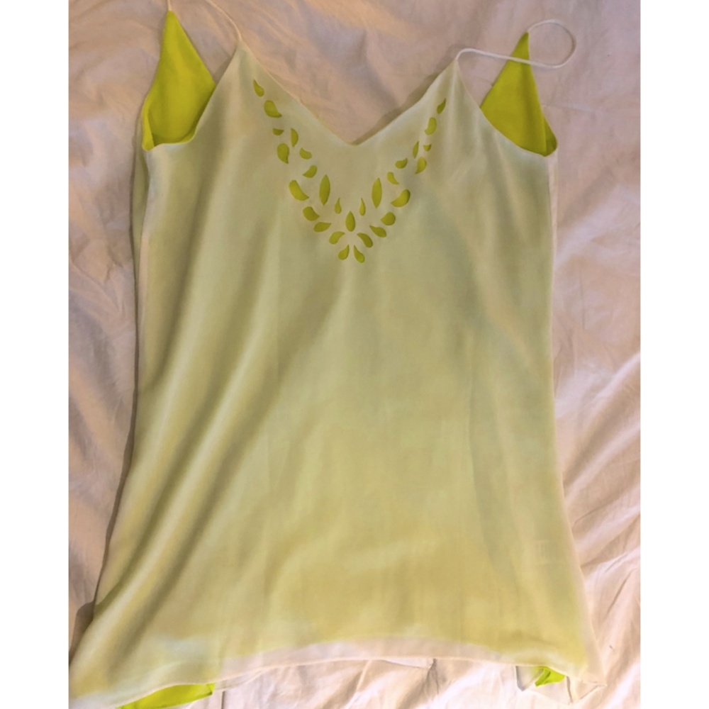 Millau white and green lined mini dress